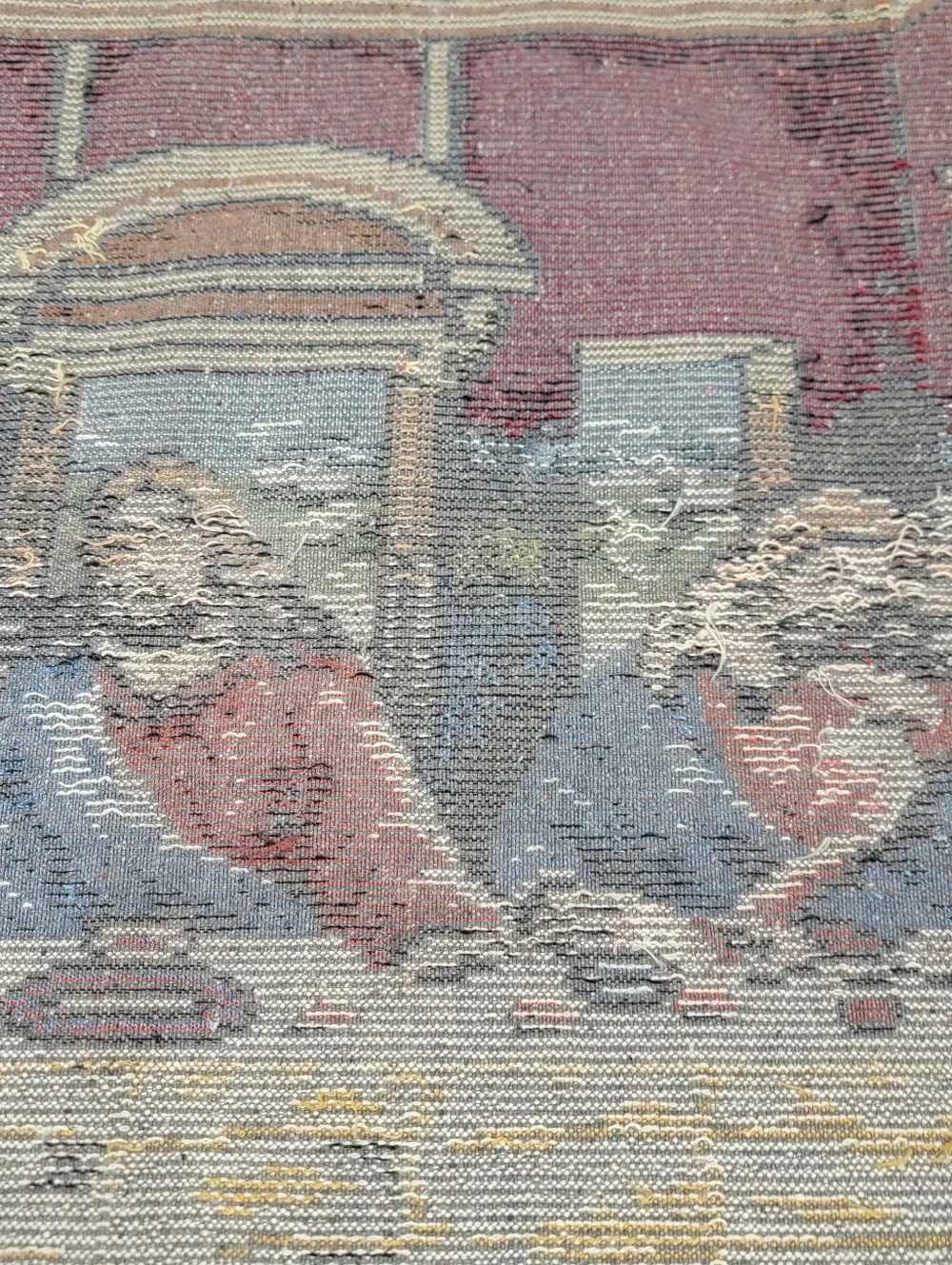 Vintage MCM Tapestry Large Last Supper 38”X19.5” Religious Disciples Easter
